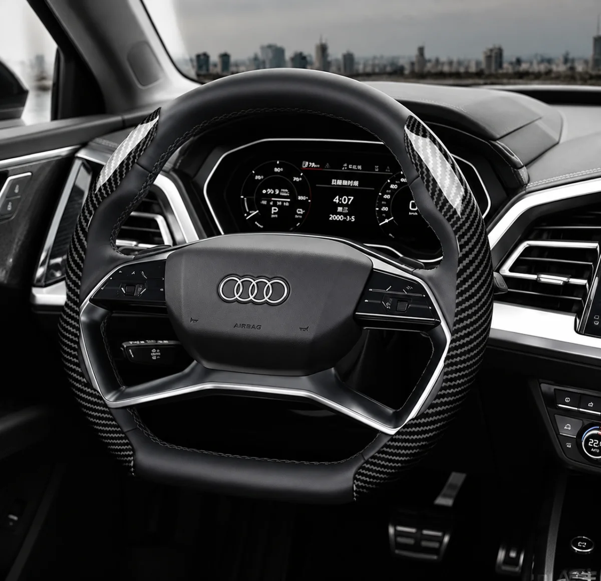 For Leather Segmented Quick-Release Non-Slip Durable Steering Wheel Cover