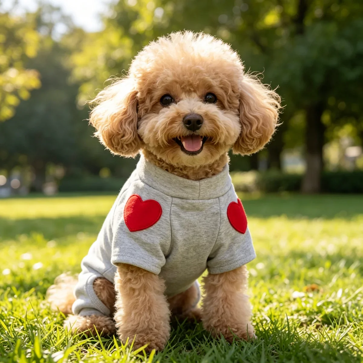 1 Stück Haustierkleidung, Liebespullover für Hunde und Katzen, für Teddy, Welpen, mittelgroße Hunde, Teddy-Herz-Sweatshirt, Welpen-Outdoorkleidung – Detail 4