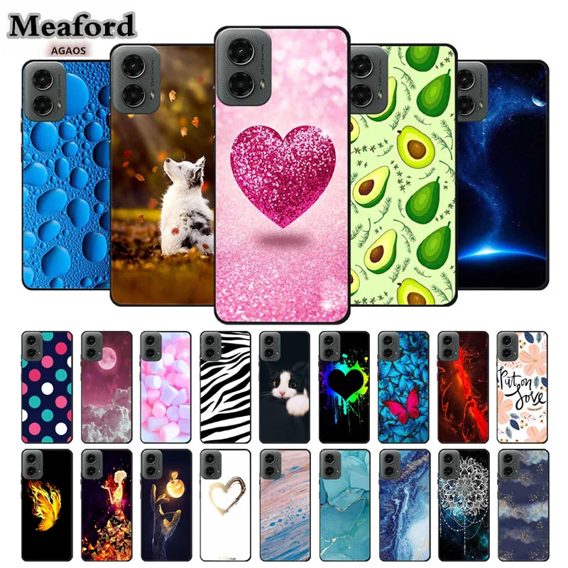 Coque For Motorola Moto G Play 2024 5G Animals Silicone TPU Soft Phone Back Cover For G Play 2023 2021 Cases Cute Cat Capa Funda