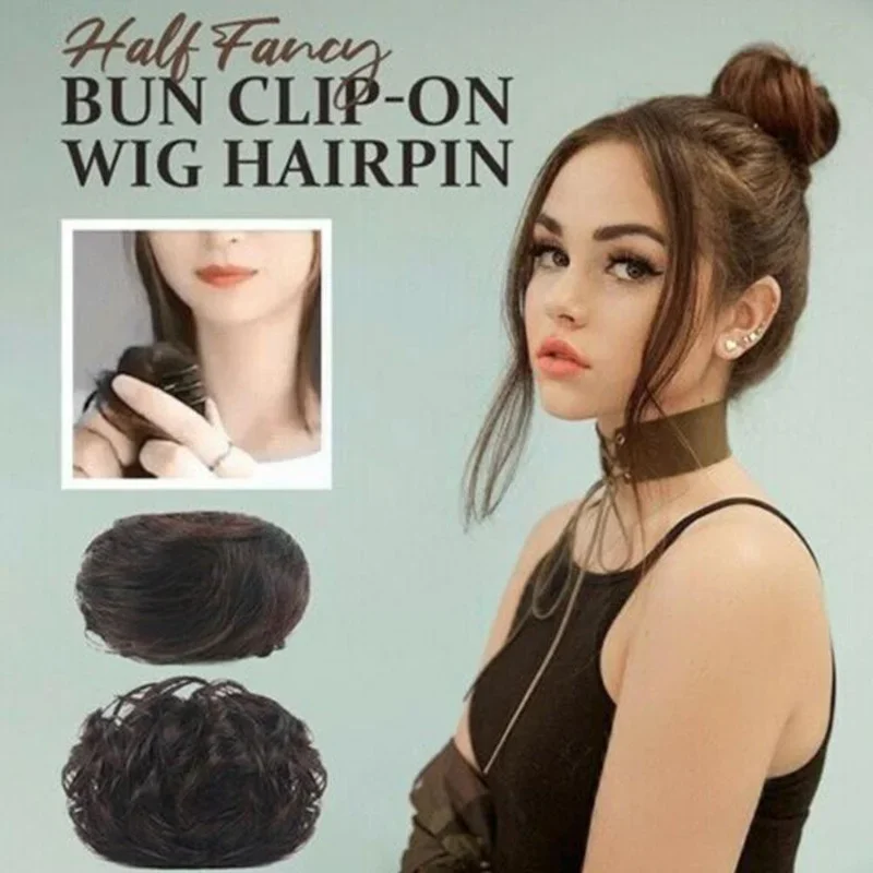 Donne fai da te strumenti per lo Styling dei capelli mezza fantasia panino Clip-on capelli parrucca naturale Fluffy Coil Claws capelli forcine testa