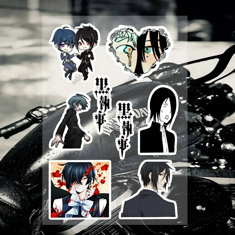 Black Butler Anime Motorcycle Decal Sticker Kit Reflective Graphics For Helmet Tank Fairing Body Custom Bike