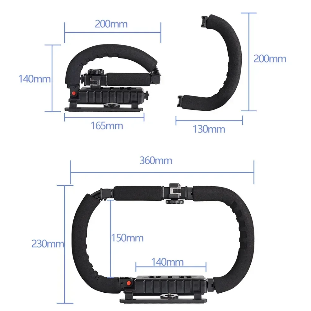 ABS Camera Grip Stabilizer Expansion Cage Mount for Adventure Handheld Camera Bracket for Perfectly Smooth Footage