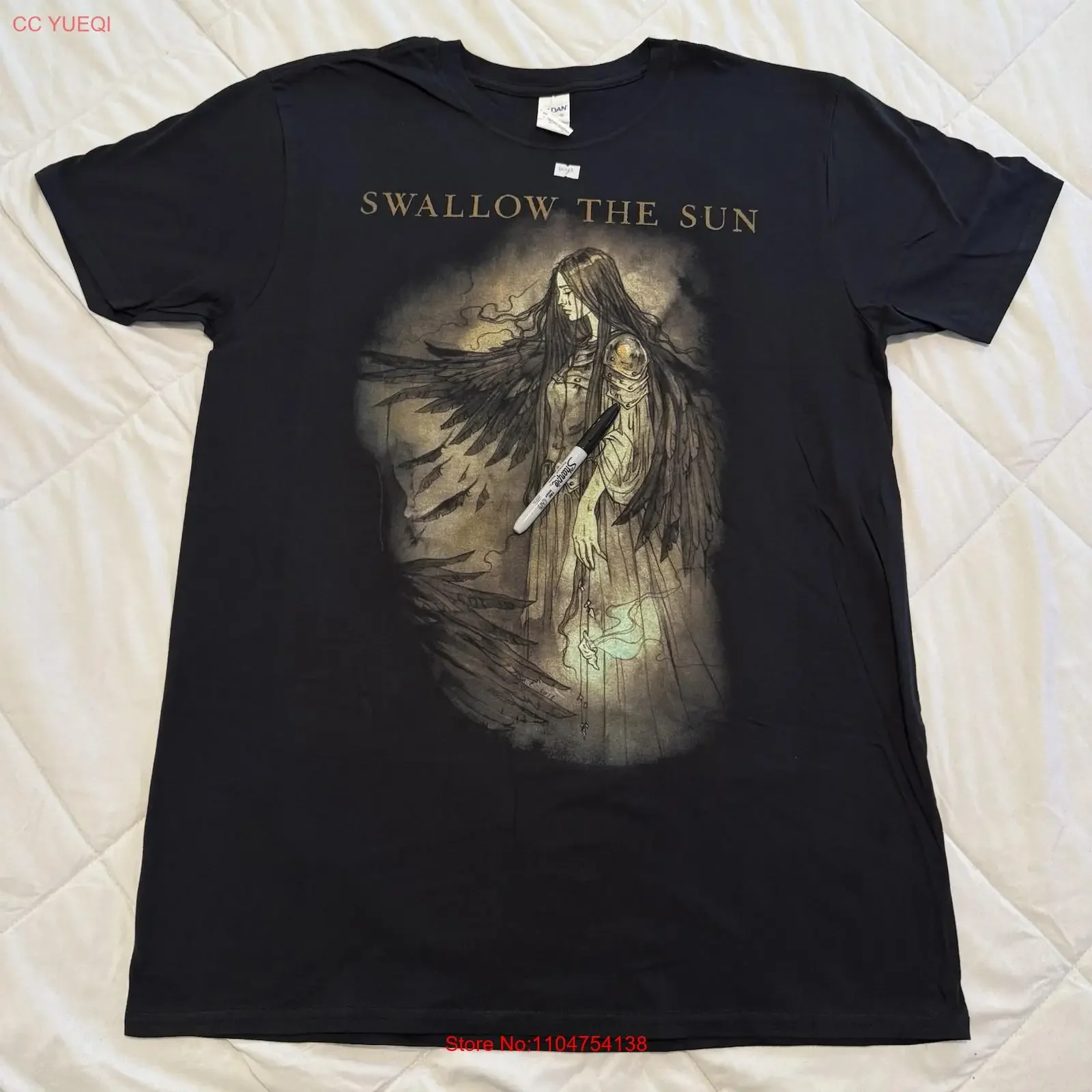 SWALLOW THE SUN Wings T Shirt XL Saturnus Katatonia Alcest vintage Washed Stylish Breathable Unisex streetwear fashion Slightly