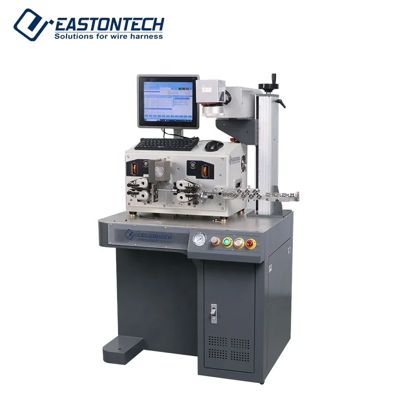 EW-3185+L Automatic Wire Stripping And UV Laser Marking Machine With Printing Cable Manufacturing Equipment