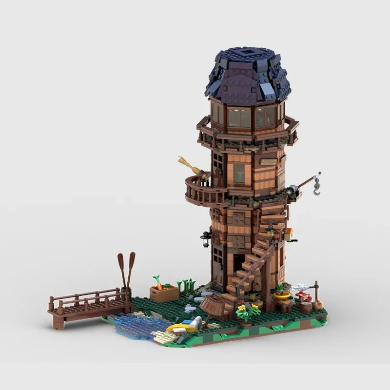 Moc Bouwstenen Street View Model Serie Nacht Vuurtoren Technische Bakstenen DIY Assemblage Beroemd Speelgoed Voor Kinderen Vakantiecadeaus