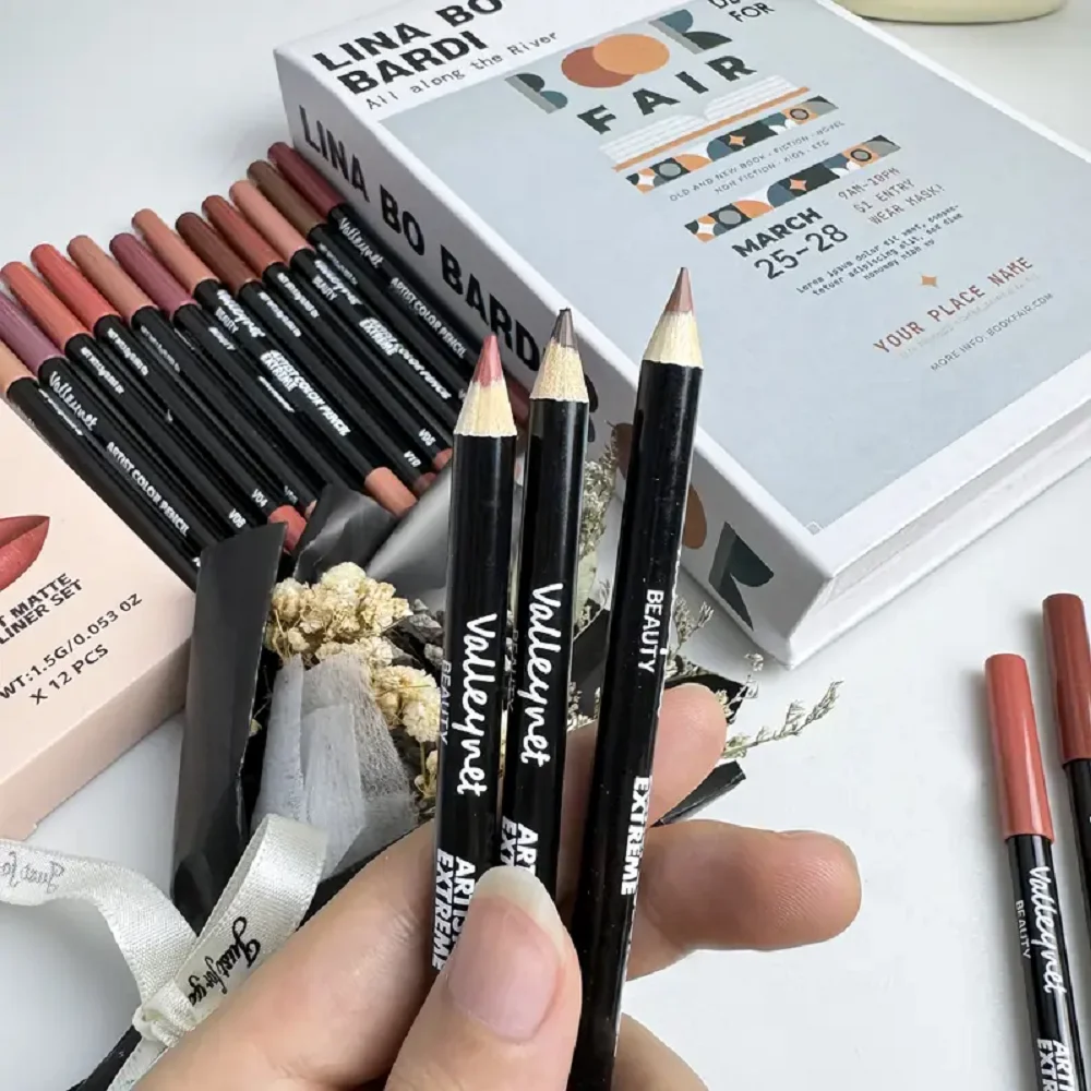 3pcs/Set Nude Lip Liner Makeup Set Waterproof Matte Long Lasting Velvety Texture Lip Liner Lip Combpo, Suitable for Daily Makeup