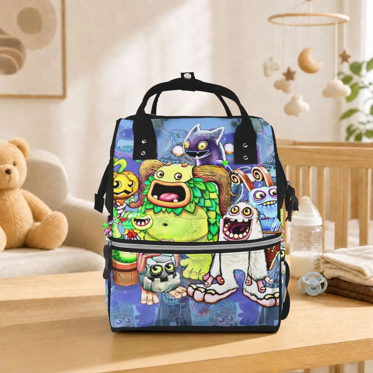 My Singing Monsters Characters Student Backpack School Bag Hiking Travel Daypack for Men Women Bookbag Shoulder Bags