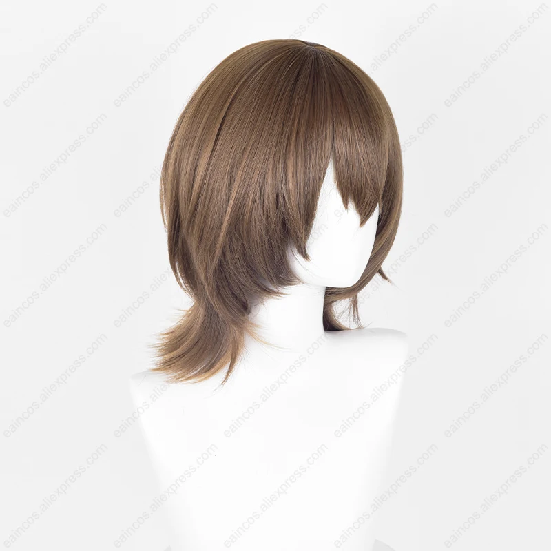 Goro Akechi Cosplay Pruik 38Cm Bruin Kort Haar Hitte Hittebestendige Synthetische Pruiken Halloween Rollenspel Pruiken