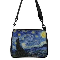 Van Gogh Starry Night Handbag Women Canvas Tote Bag Michelangelo David Messenger Bag Mona Lisa Leisure Shoulder Bags