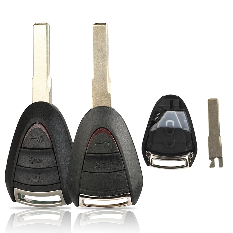

jingyuqin Remote Car Key Shell For Porsche Cayman Boxster GT S 2S 4S Turbo 911 987 996 997 Carrera Targa 2005 - 2010 Case Cover