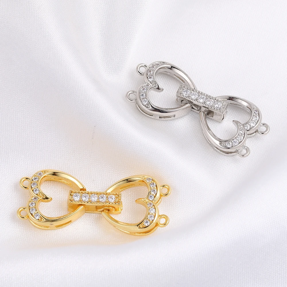 Juya 2 Teile/los 18K Überzogene Stecker Verschluss Verschluss Verschluss Verschlüsse Zubehör Für DIY Frauen Luxus Perlen Perlen Schmuck Machen – Detail 3