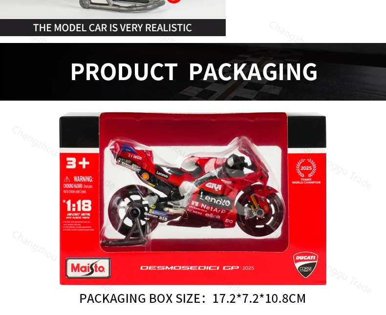 Maisto 1:18 2025 Ducati Lenovo Team Marc Marquez Racing Moto GP Repsol Team Druckguss-Fahrzeuge Sammlerstück Motorrad-Modell Spielzeug – Detail 10