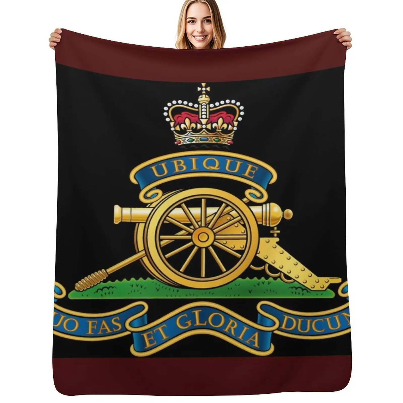 Royal Artillery Cap Badge Throw Blanket Blankets Sofas Of Decoration bed plaid Retros sofa bed Personalized Gift Custom Blankets