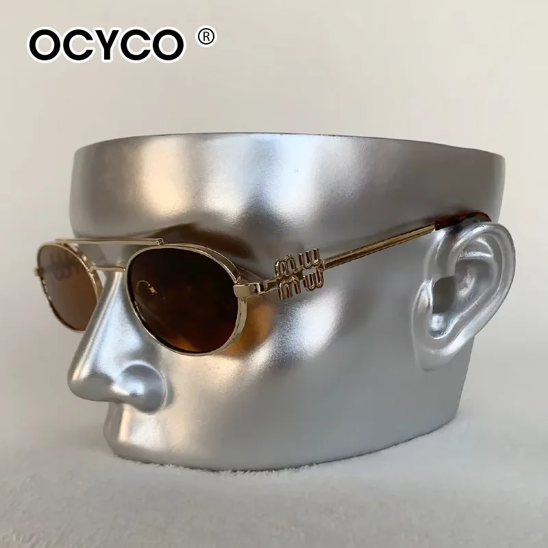Kleine Rahmen Doppel Brücke Sonnenbrille Männer Frauen Marke Designer Metall Brillen UV400 Fashion Shades Retro Oval Sonnenbrille – Detail 6