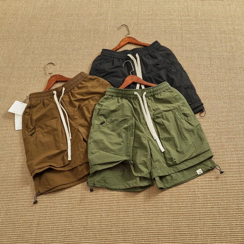 

New 2026 Men's Work Pants, Stylish Japanese Style, Quick-Dry Drawstring Shorts for Trendy Outdoor Activities, Lightweight Multi-