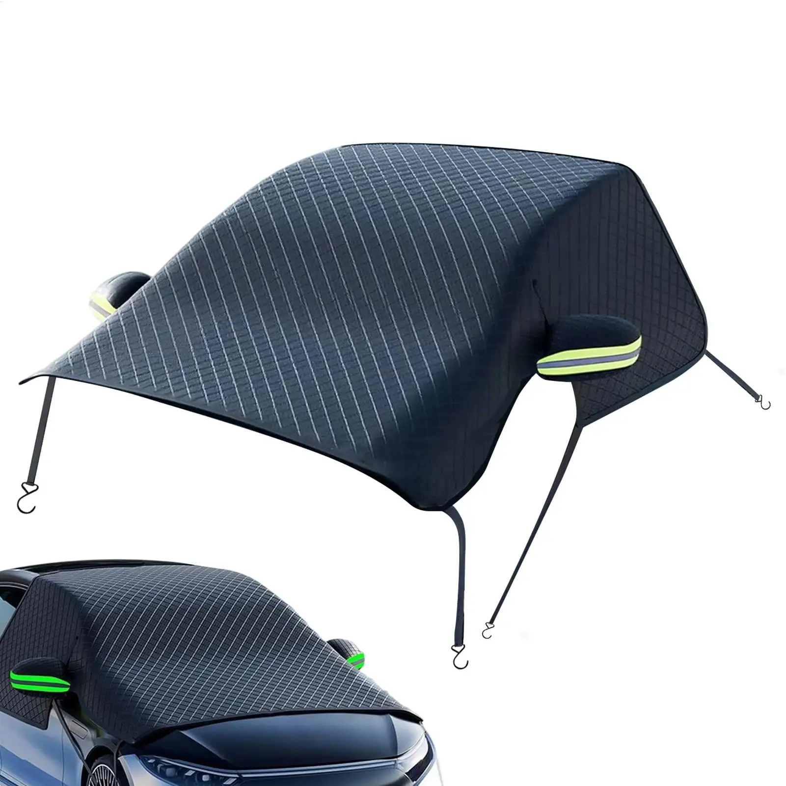 

Durable Car Windshield Snow And Ice Protector - Universal Windshield Snow Cover With Side Window And Rearview Mirror Protection