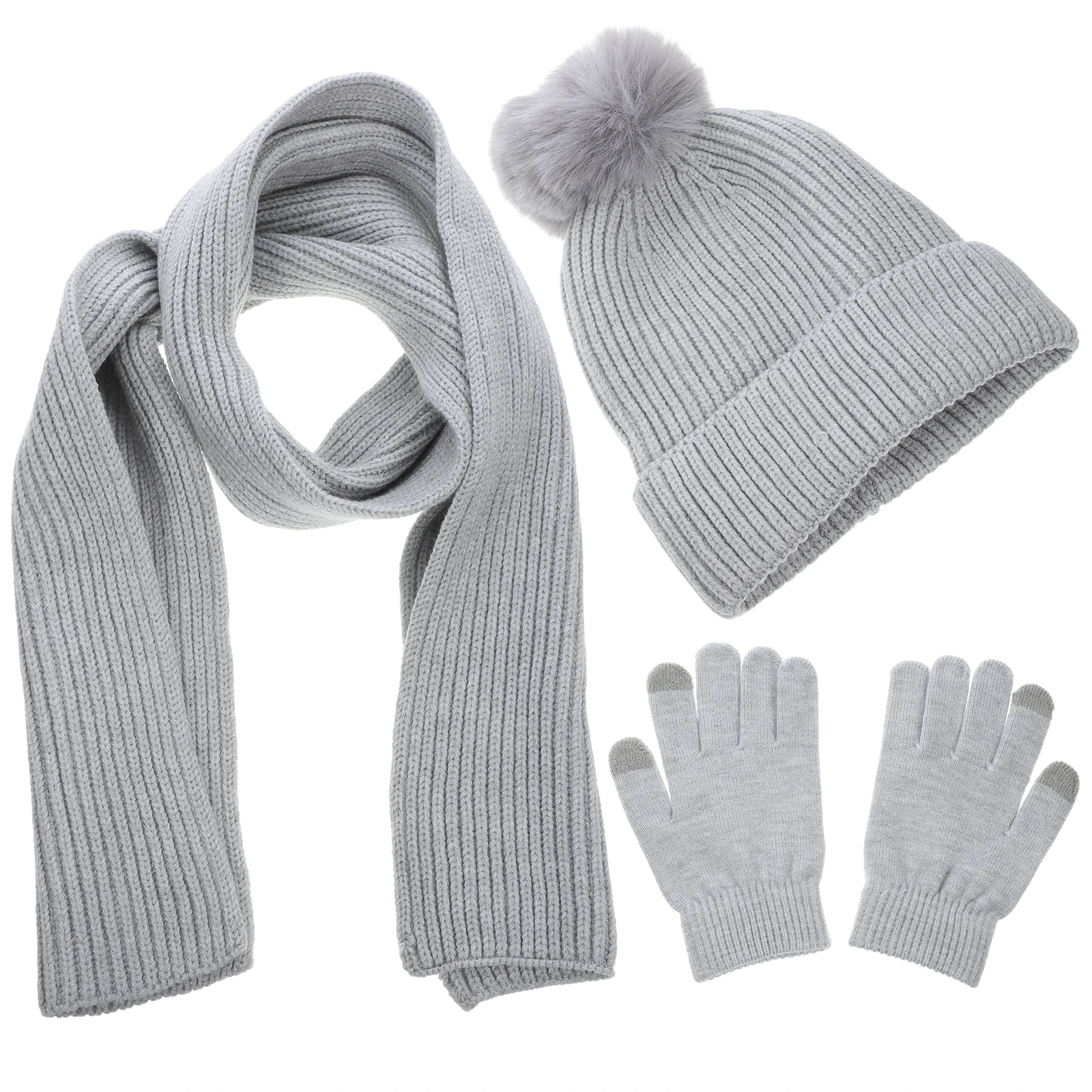 

1 set 1 Hats Gloves Hat Scarf Set For Women Touchscreen Beanie Riding Mittens Outdoor Scarf Gloves Set For Women Gift