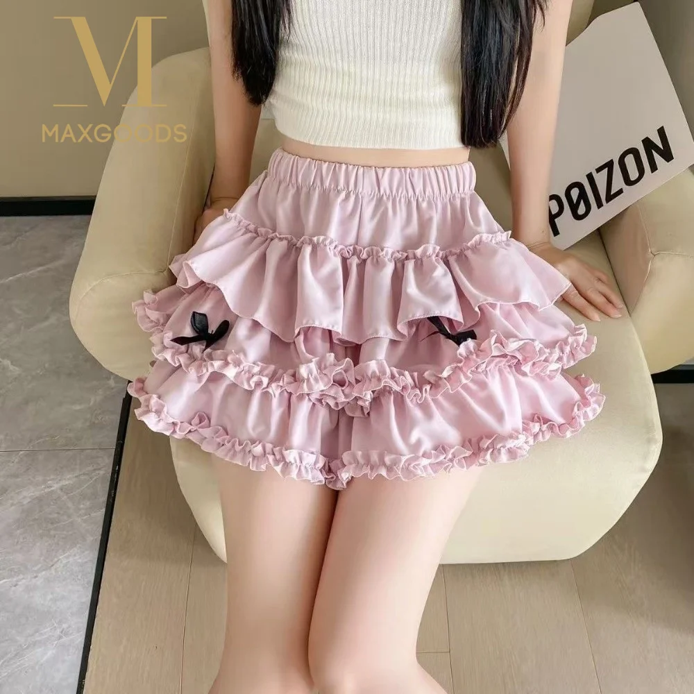 

Fashion High Waist Pleated Bubble Skirt Casual Sweet Puffy Cake Skirt Short A Line Skirt Girls