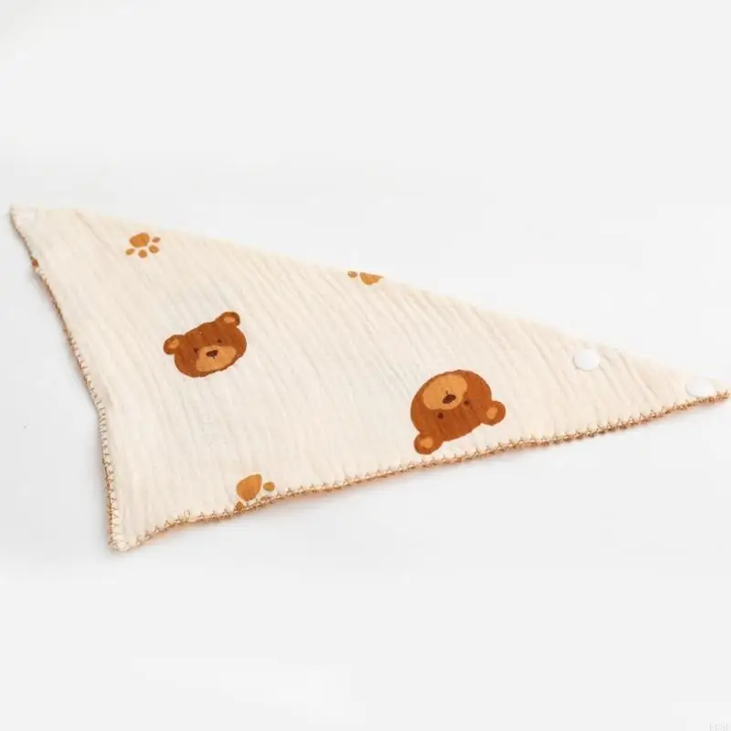 

E06F Infnat Face Towel Triangle Burp Cloth Set Toddler Breathable Wipe Cloth Drooling Bib with Hanging-Hook Infant Washcloth