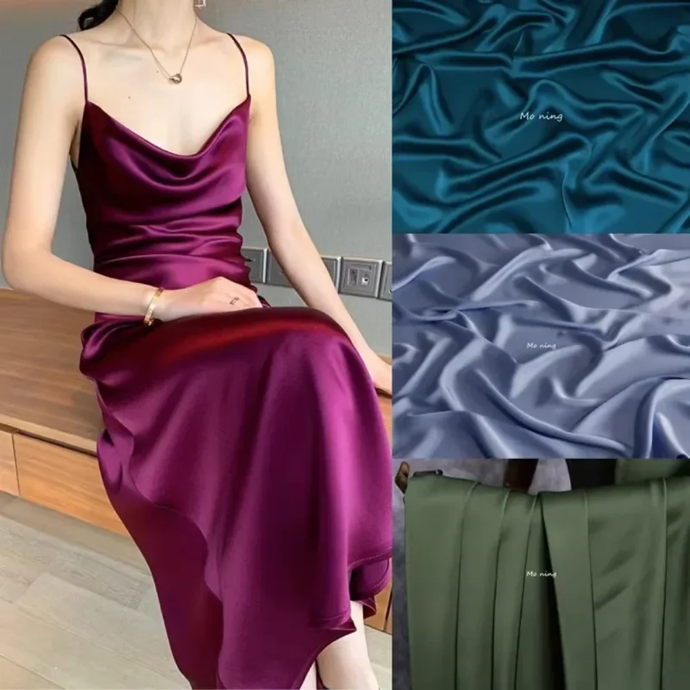 

Satin Fabric Background Decoration Dress Pants Suspender Skirt Shirt Clothing Material for Fashion Diy Sewing By The Meter