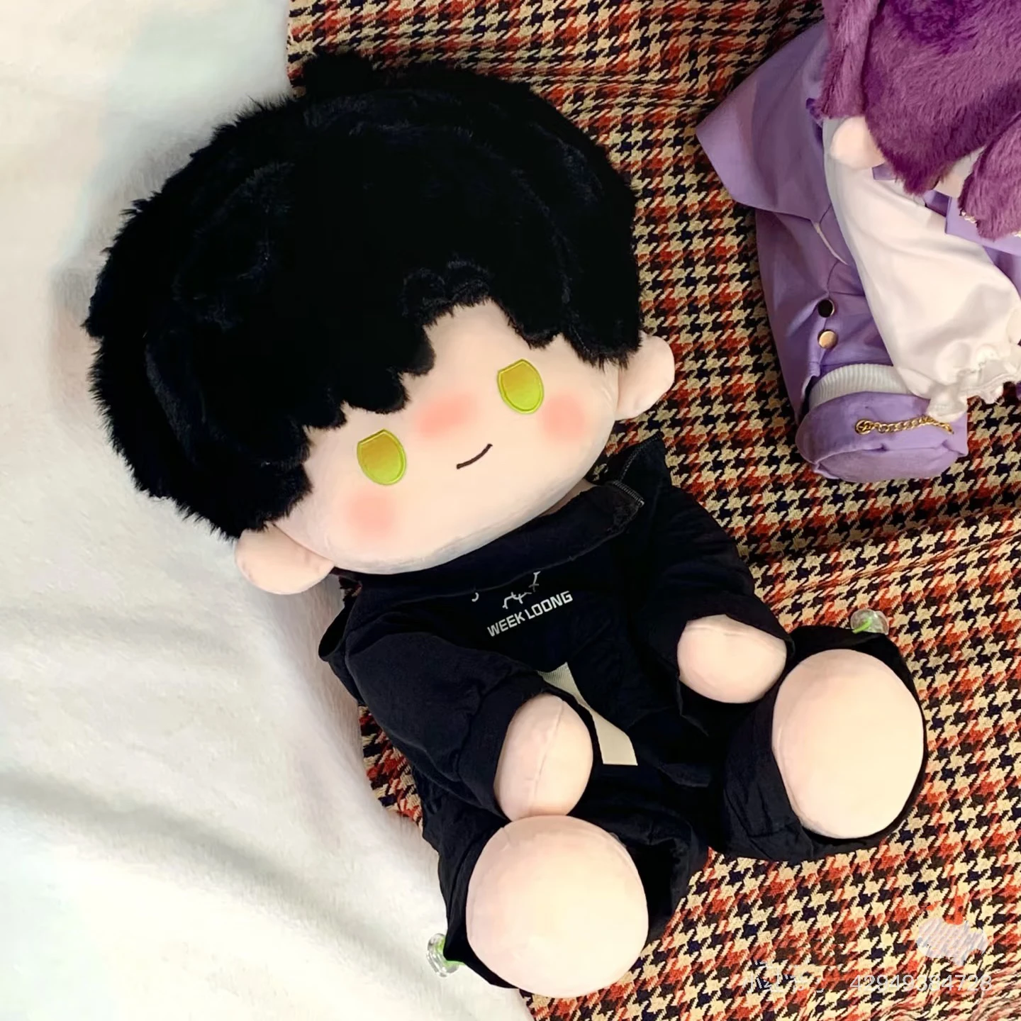 러브 앤 딥스페이스 라파엘 아스터 칼렙 제인 팬메이드 40cm 가발 착용 면 인형 앉아있는 귀여운 만화 플러시 수집용 선물