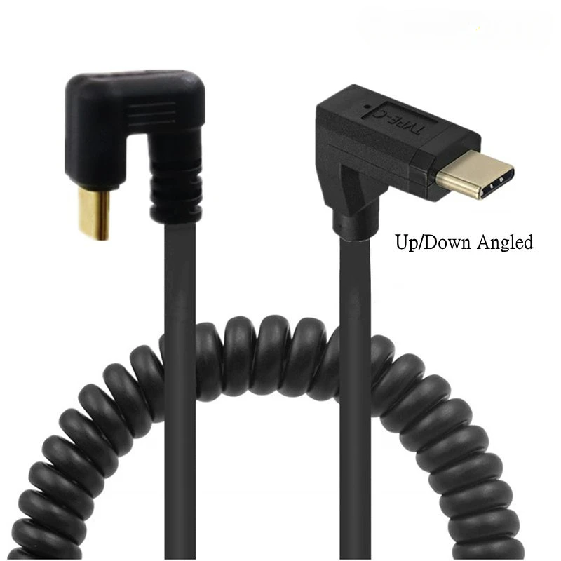 مطلية بالذهب زاوية مزدوجة نوع C ذكر إلى كابل على شكل حرف U ، شحن البيانات ، تمتد ، 10Gbps ، 4K ، 60Hz ، USB 3.1 ، USB 3.1 #2