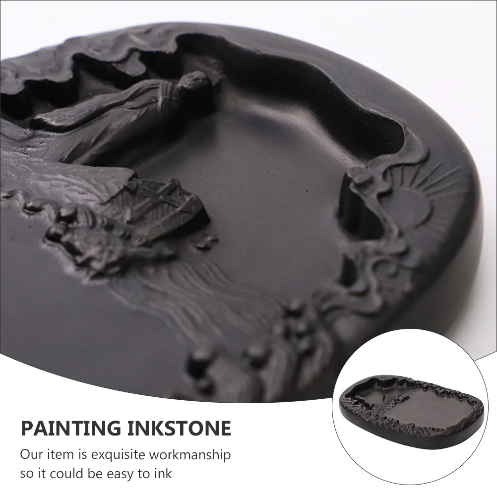 

Students Calligraphy Inkstone Durable Creative Painting Inkslab Portable Traditional Ink Grinding Stone Painting Inkstone