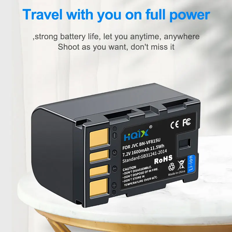 

HQIX for JVC GZ-MG575 GD7 GR-D728 D775 D726 D720 D790 D770 D725 D796 D760 D740 D745 D750 Camera BN-VF815U Battery Dual Charger