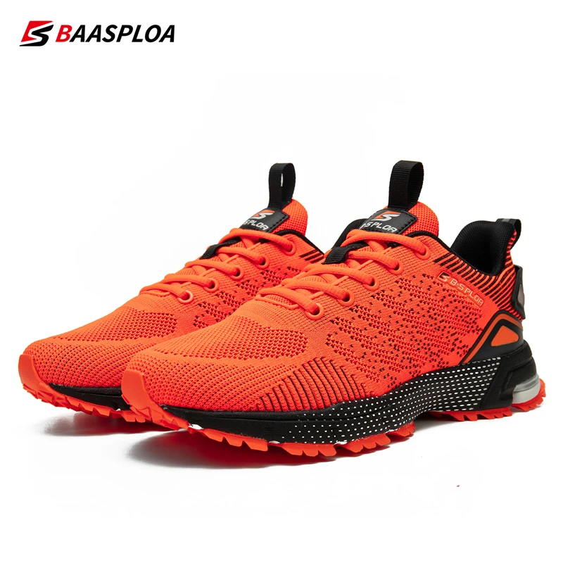 Baasploa Men Professional Running Shoes Breathable Training Shoes Lightweight Sneakers Non-Slip Track Tennis Walking Sport Shoe