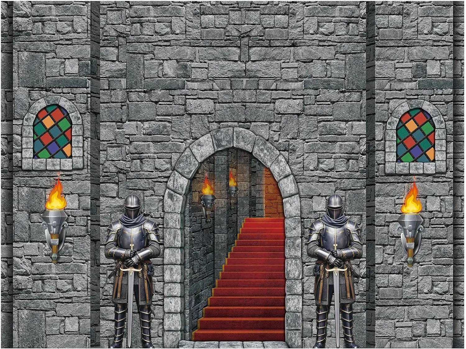 Medieval Party Decorations Castle Backdrop Knight Castle Wall Keepers of The Kingdom Decorations Themed Photography Custom