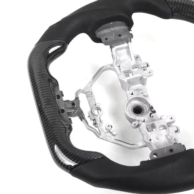 Leather LED Racing Carbon Fiber Steering Wheel Top Super Car Upgrade Parts