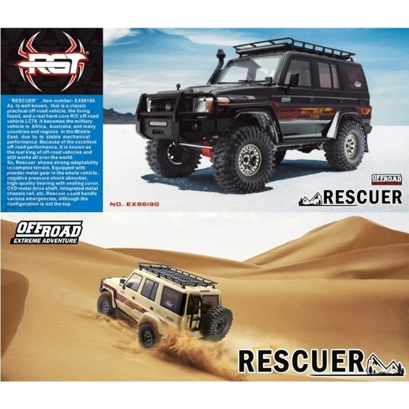 In Stock RGT New EX86190 1/10 LC76 RC electric climbing off-road vehicle high and low gear differential lock RC Car