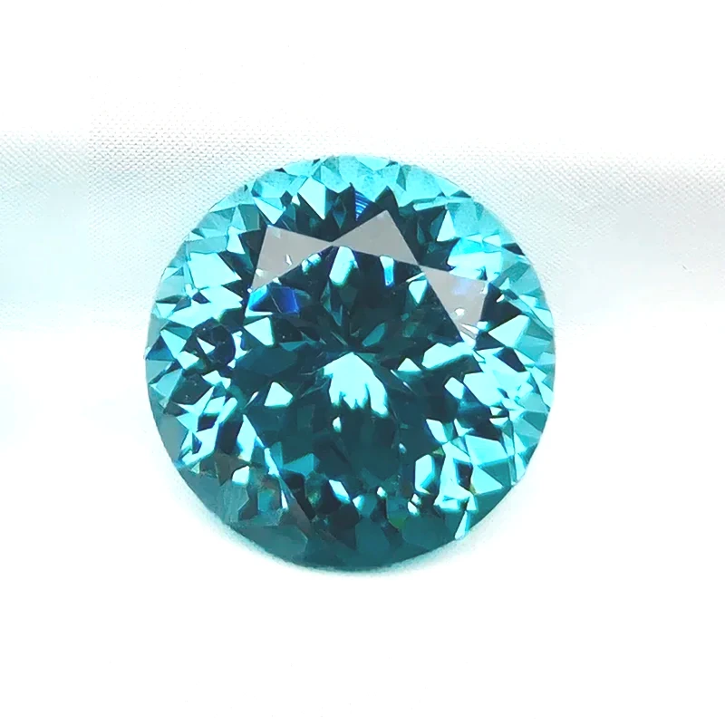 Lab Grown Paraiba Gemstones Round Shape 100 Faceted Cut Charm Beads for Diy Jewelry Making Materials Selectable AGL Certificate