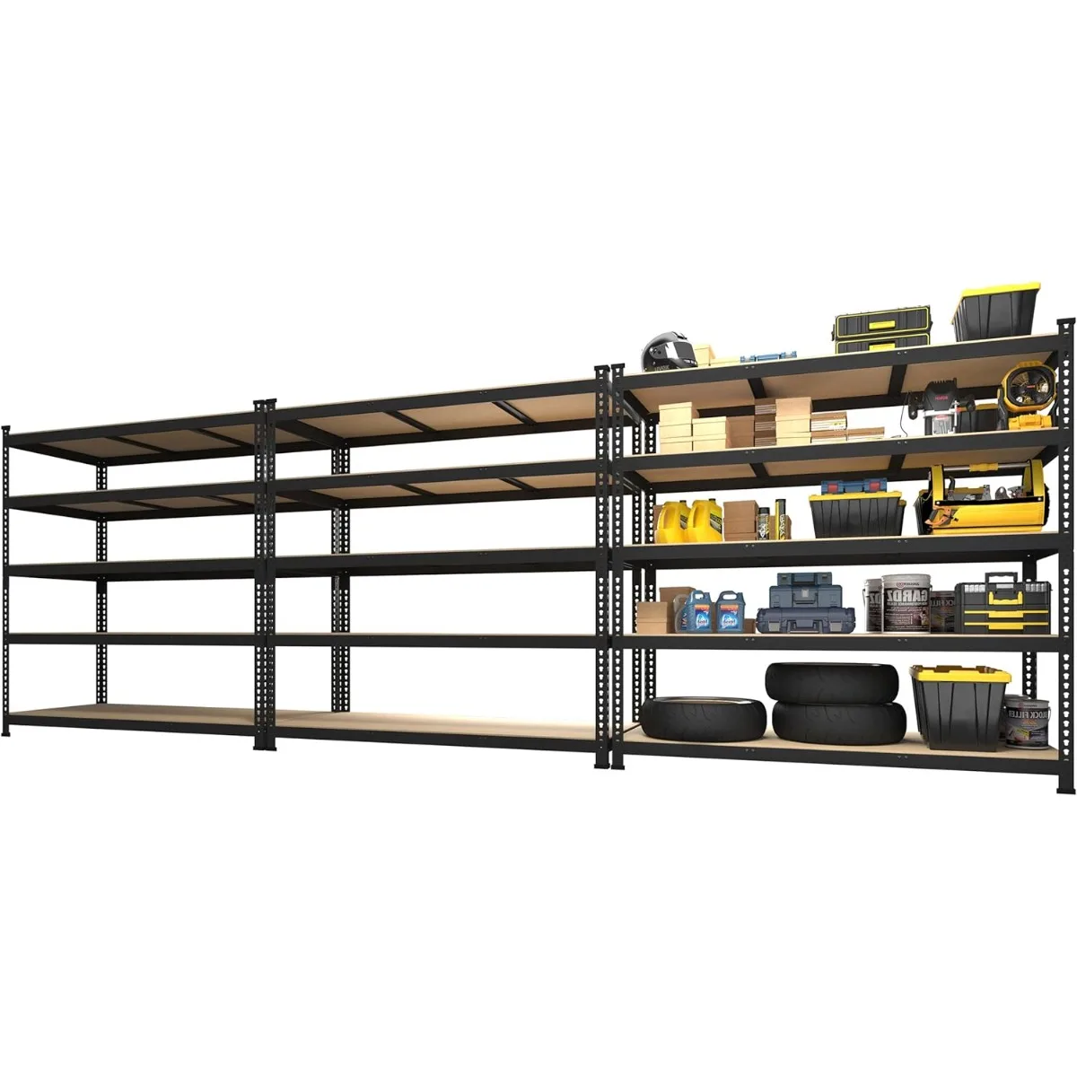 

3 Pack Storage Shelves 48" x 24" x 72", 5 Tier Adjustable Garage Storage Shelving, Heavy Duty Metal Storage Utility Rack Shelf