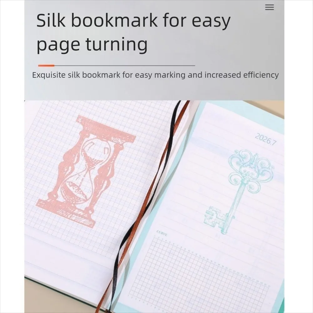 Bloc de notas planificador con horario en inglés 2026, marcador resistente al desgaste, Agenda a5, cuaderno de planificación, cuadernos de escritura portátiles para diario de 12 meses