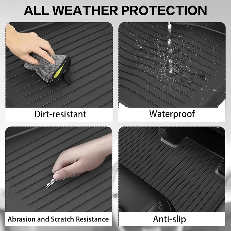 For Tesla New Model Y Juniper 2025+ TPE Floor Mats Waterproof Luggage Mat Wear-resistant Foot Pads ModelY Trunk Mats Accessories image 6