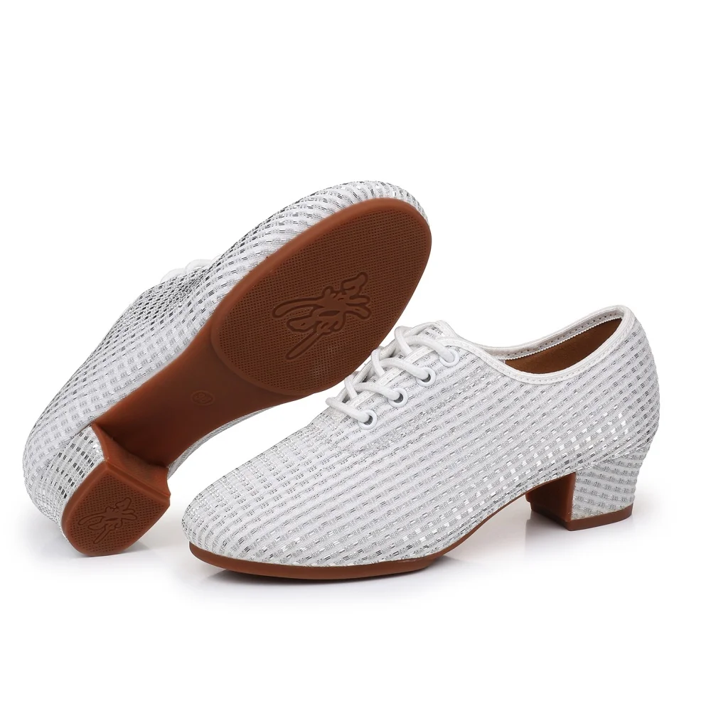 Women Dance Shoes Knitted Teacher Shoes Soft sole Low Heel Latin Training Shoes Ballet Dance Shoes Jazz Ballroom Sneakers Girls
