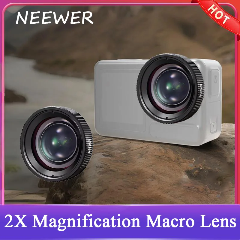 

Макрообъектив NEEWER LS-68 2X для DJI Osmo Action 5 Pro и Action 4 с мультиварным оптическим стеклом HD для стрельбы по текстуре насекомых