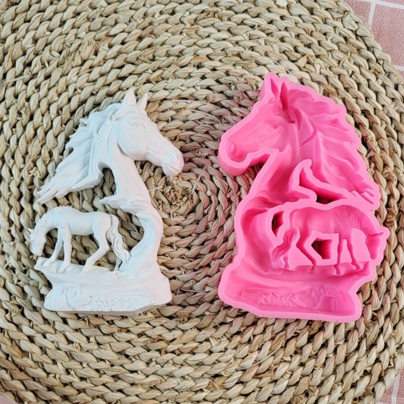 Horse Silicone Molds Ornament Handmade Animal Mould Desktops Decorative Plasters Molds Epoxy Resin Molds Craft Supplies