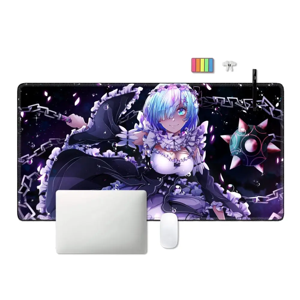 Gaming Accessories Manga Mouse Pad Anime Re Zero Rem Mousepad Speed Keyboard Gamer Rubber Mat 90×40 Rug Full Gamer Pc CS GO