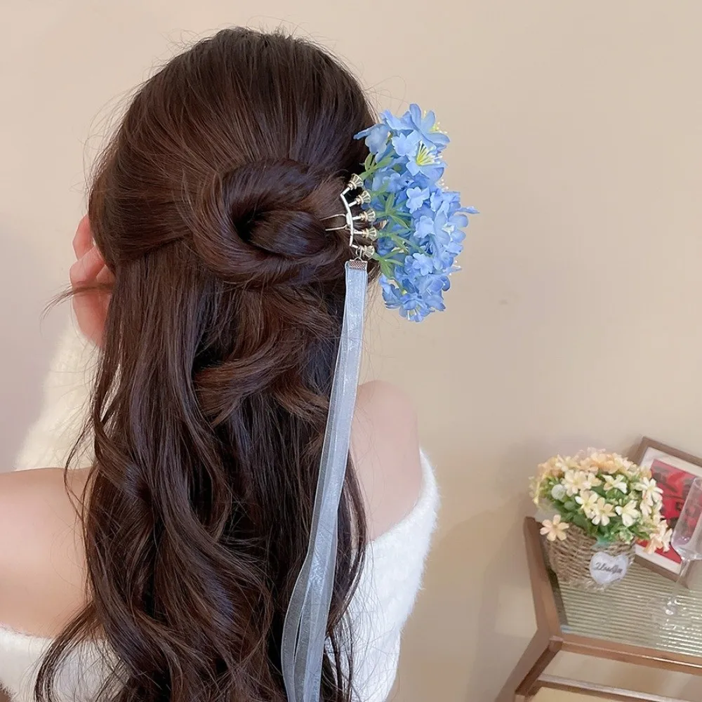 

Elegant Fairy Flower Hair Stick Large Bohemian Thai Hair Fork Hairpin Headdress Chinese Style Side Clip Bridesmaid