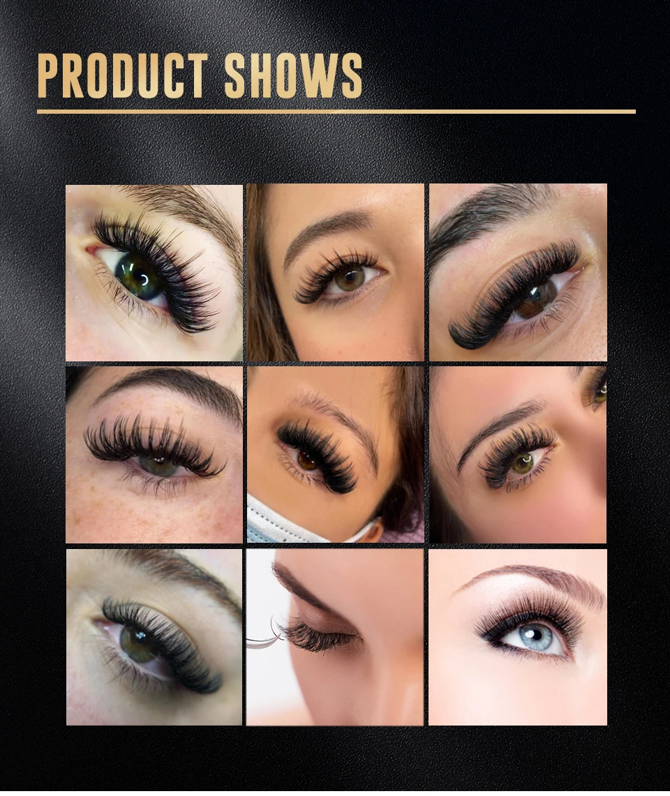Lashprofessor 16 Reihen Wimpernverlängerung, individuell, 5–20 mm, künstlicher Nerz, russisches Volumen, mattes Kaschmir-Wimpernverlängerungs-Make-up – Detail 9