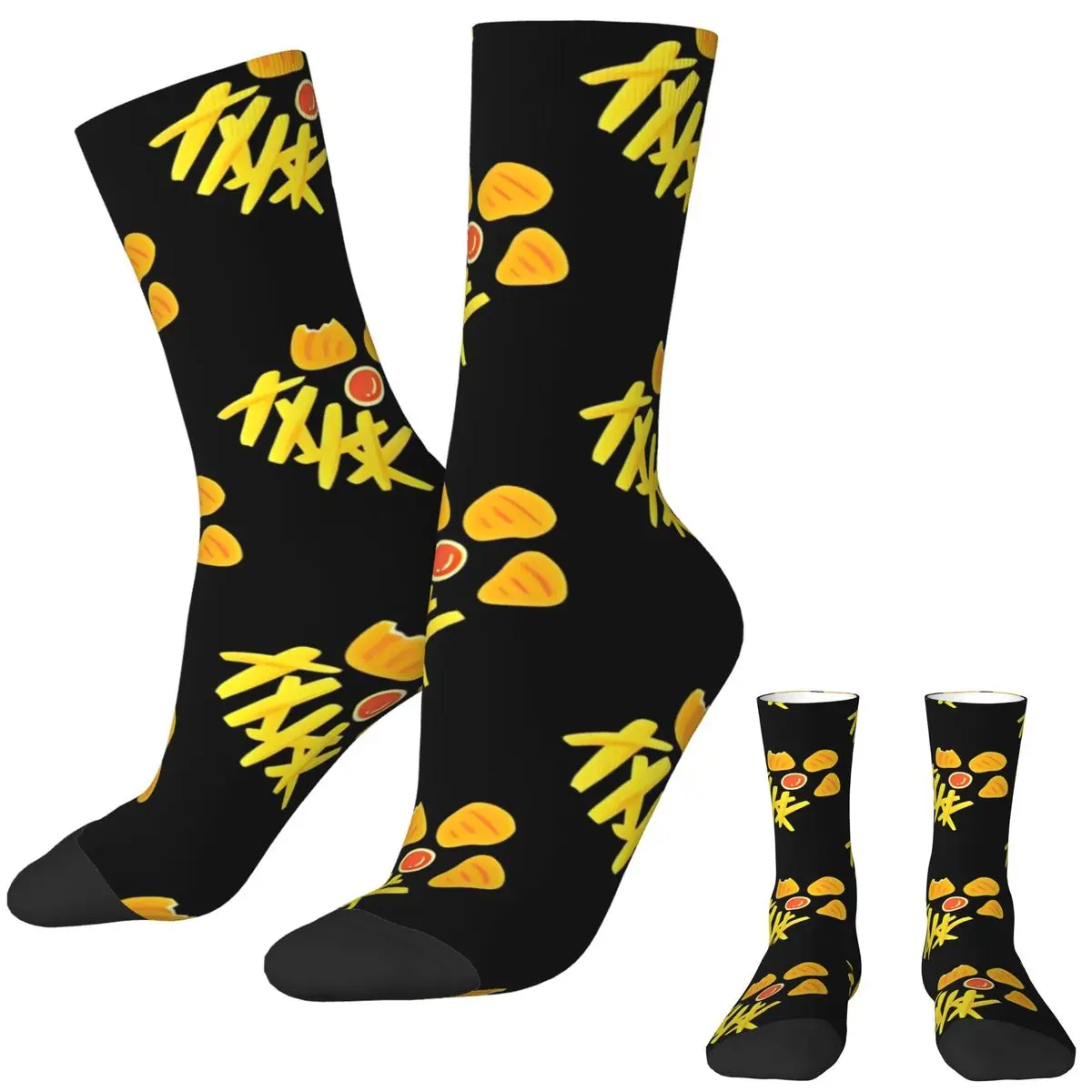 French Fries Stockings Unisex Men Socks Comfortable Gothic Socks Autumn Running Anti Skid Graphic Socks Gift Idea