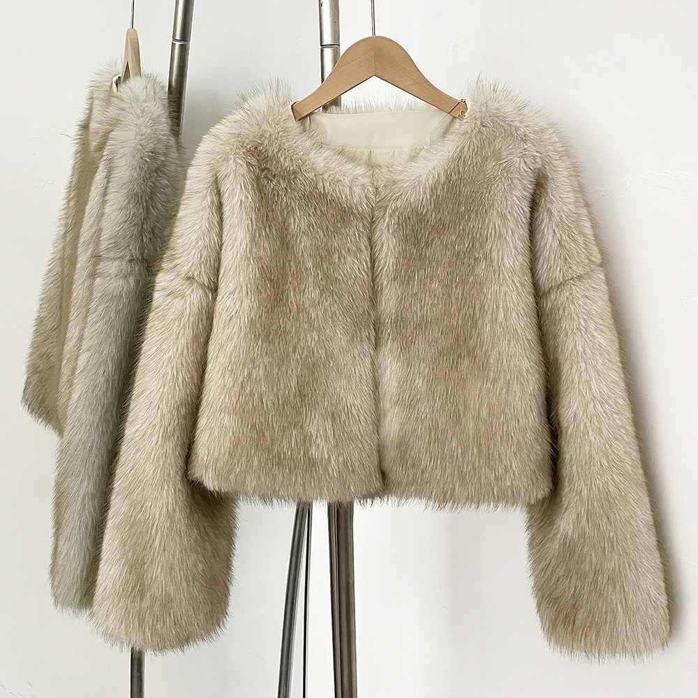 

Faux Fur Coat Women's Tops Stones Women's Clothing Outer New Coats and Winter Jackets for Women Artificial Fur Coat for Women