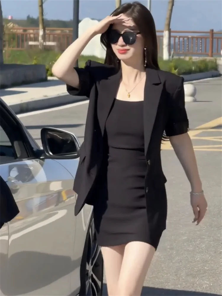 Casual Woman Blazer Sacks Euro-American Gorgeous Chinoiserie Brief Topstitched Retractable Ombre Occupation Autum Pear Material