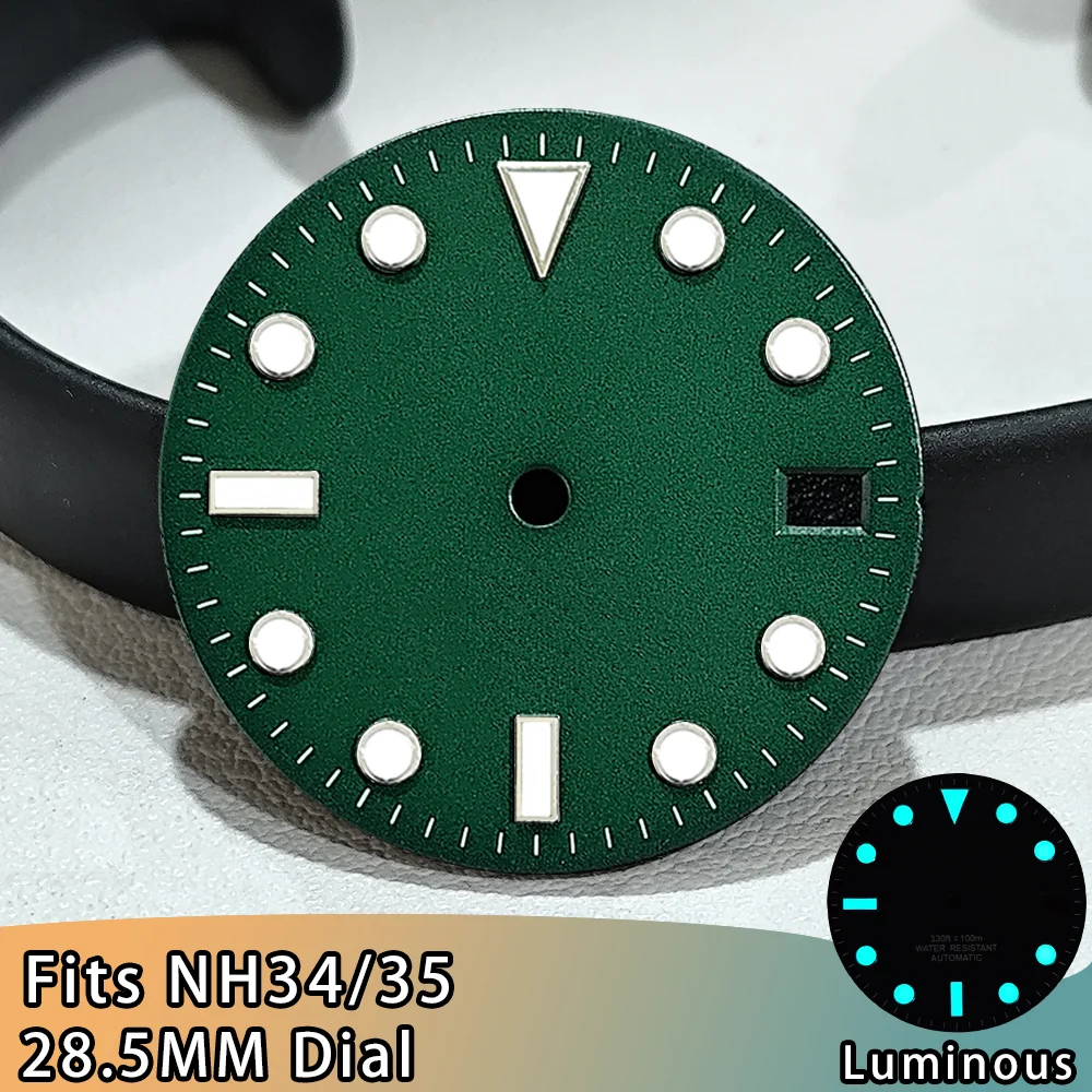 Customized Logo Dial For NH35 SUB Watch Dials 28.5mm Dials BGW9 Blue Luminous Single Calendar Multi-color Watches NH34 Dials