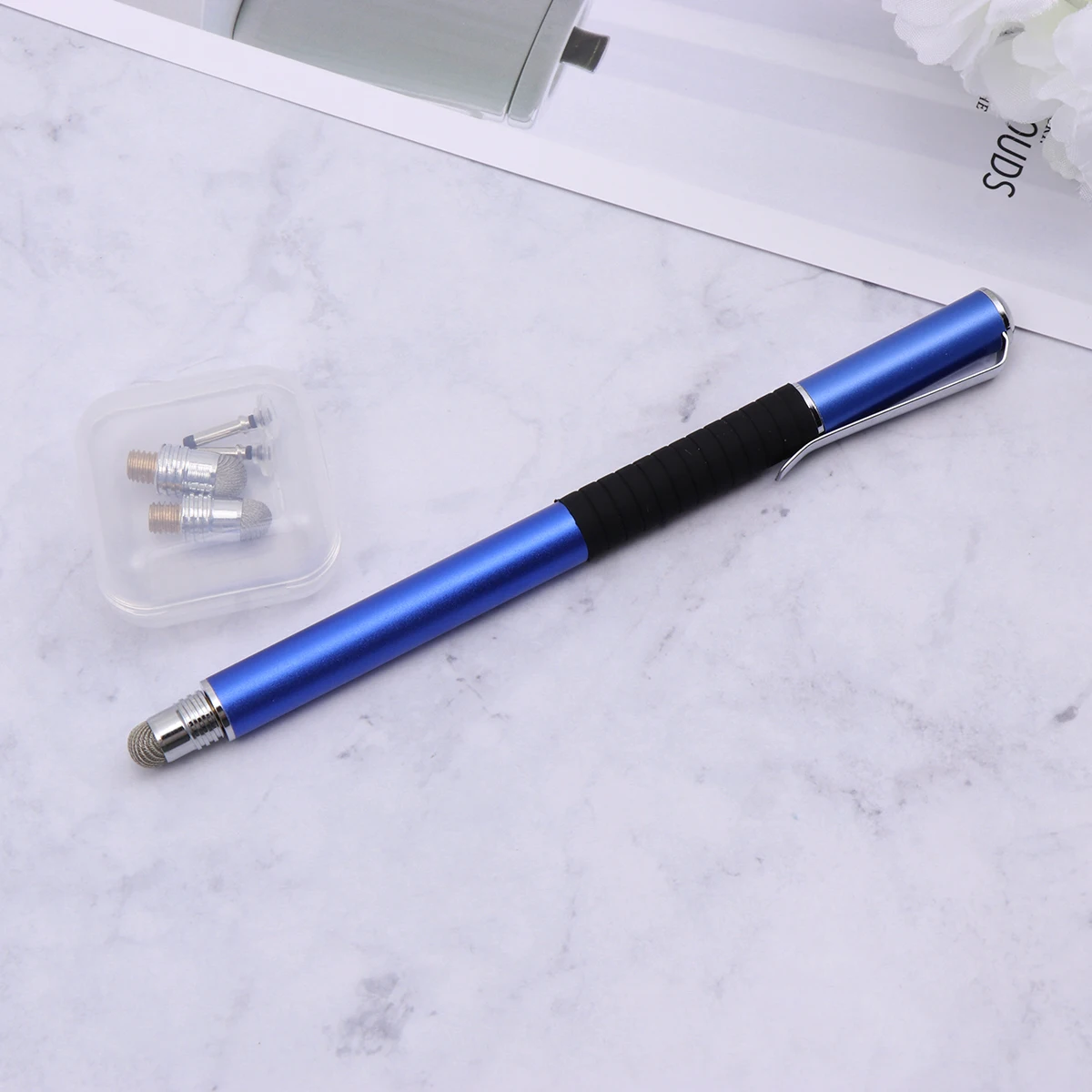 

5Pcs Capacitive Pen Kit Premium Metal 2-in-1 Stylus Dark Screen Pen Replacement Tips for Computer Smartphone