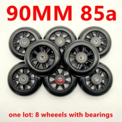 Roue de vitesse noir 90mm 8 roues/lot 90x24mm 85a avec roulement abec-7 abec-9