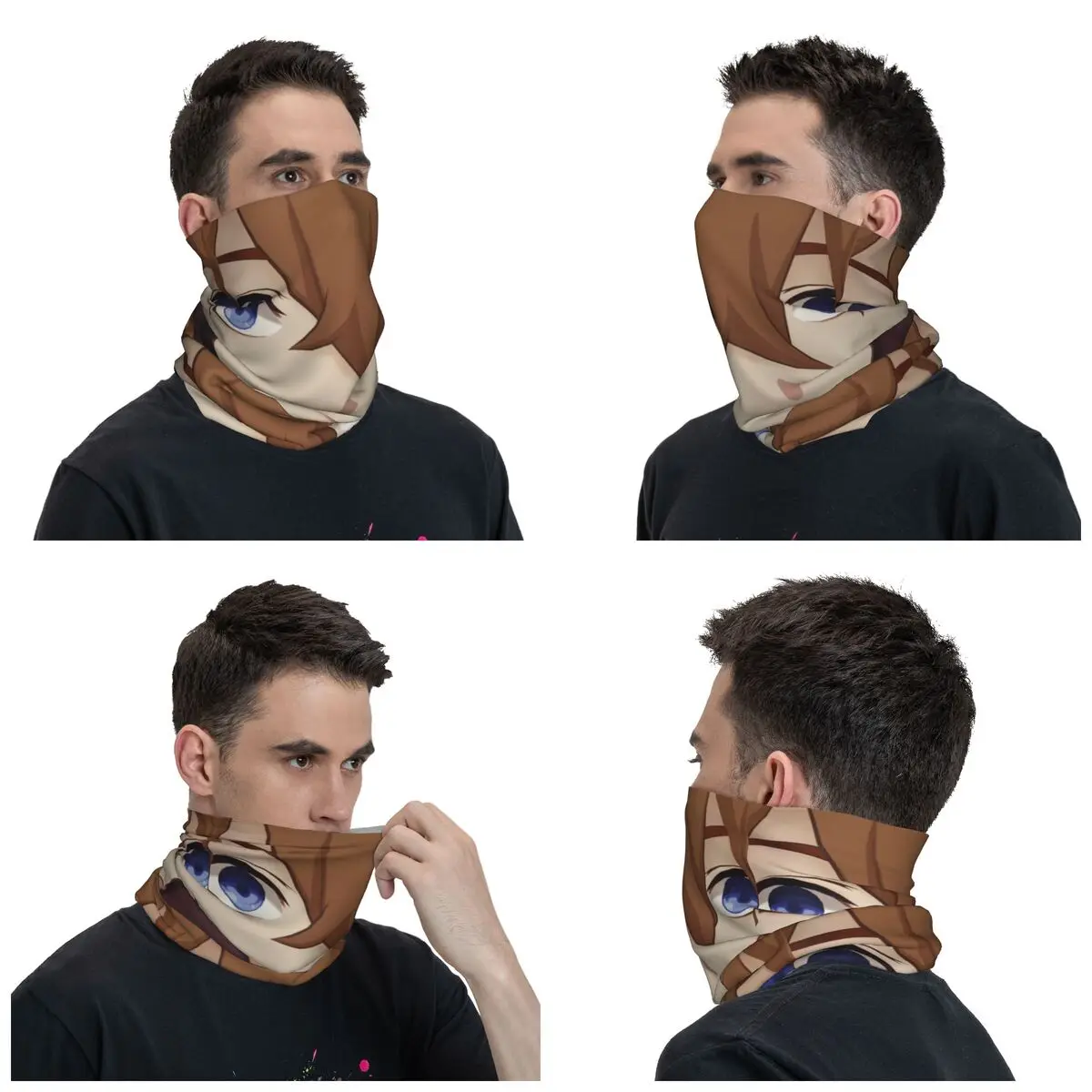 Childe Tartaglia Face Meme Bandana Neck Cover Printed Genshin Impact Wrap Scarf Face Mask Cycling for Men Women Adult All Season