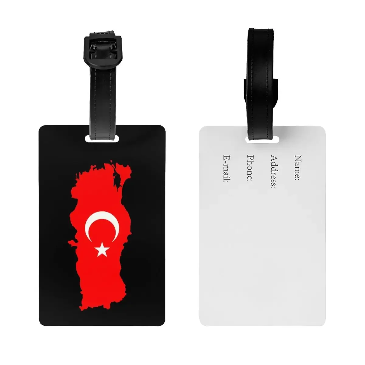 Custom Turkey Flag Map Luggage Tag Turkish Moon and  Travel Bag Suitcase Privacy Cover ID Label